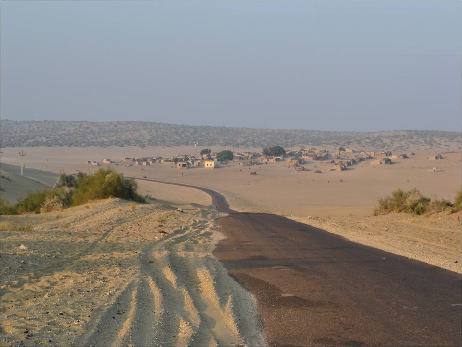 Driving from Jaisalmer towards Tanot Temple