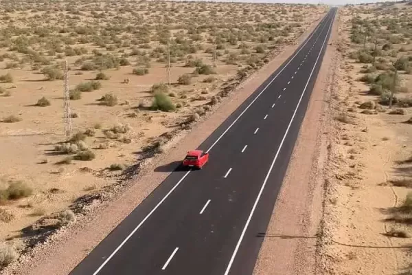 Driving towards Sam sand dunes in the afternoon