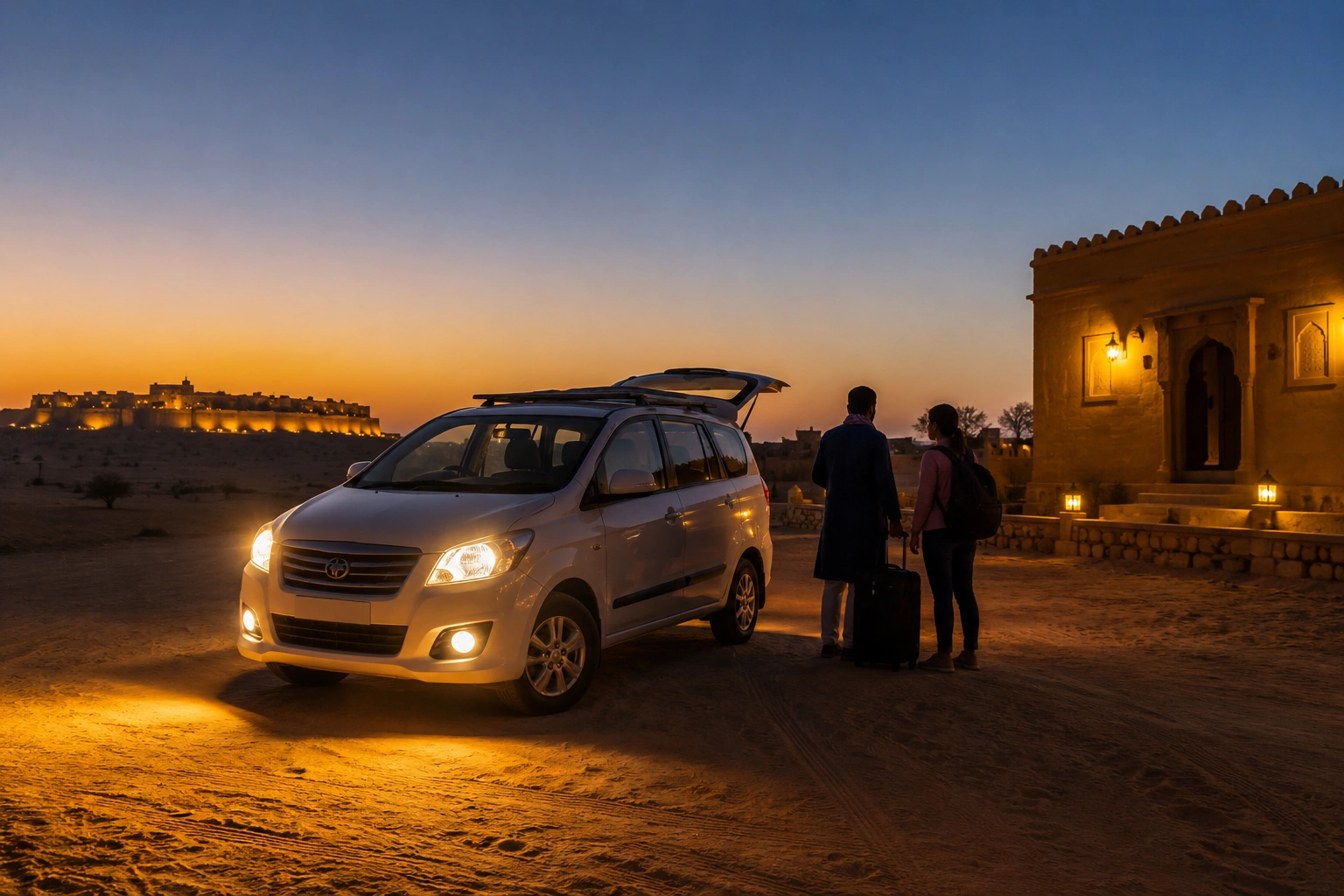 Jeep pickup from Jaisalmer for desert safari